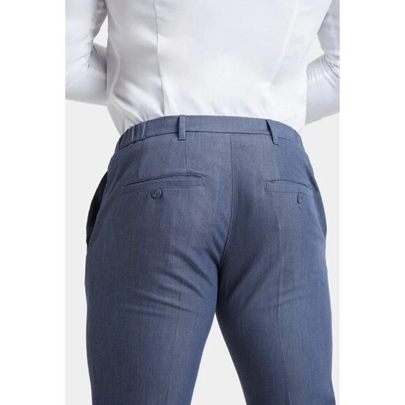 Tailored Athlete Muscle Fit Essential Trousers Chambray Blue Trousers 38x34 - Picture 4 of 11
